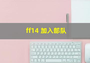 ff14 加入部队